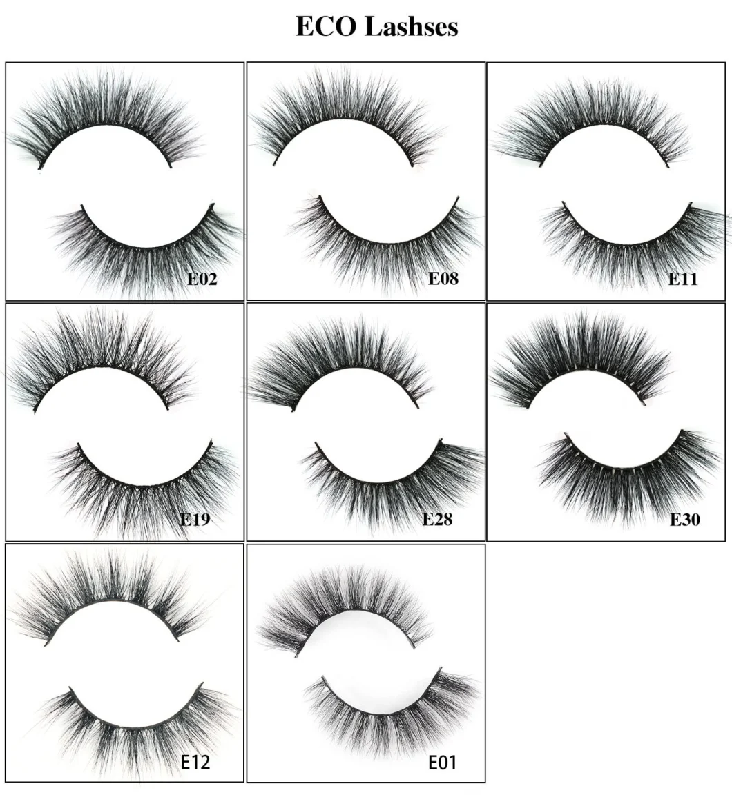 New Environmentally Friendly Plant Fiber Eyelashes 100% Cruelty Free Vegan 3D Eyelash Private Label Faux Mink Eyelashes