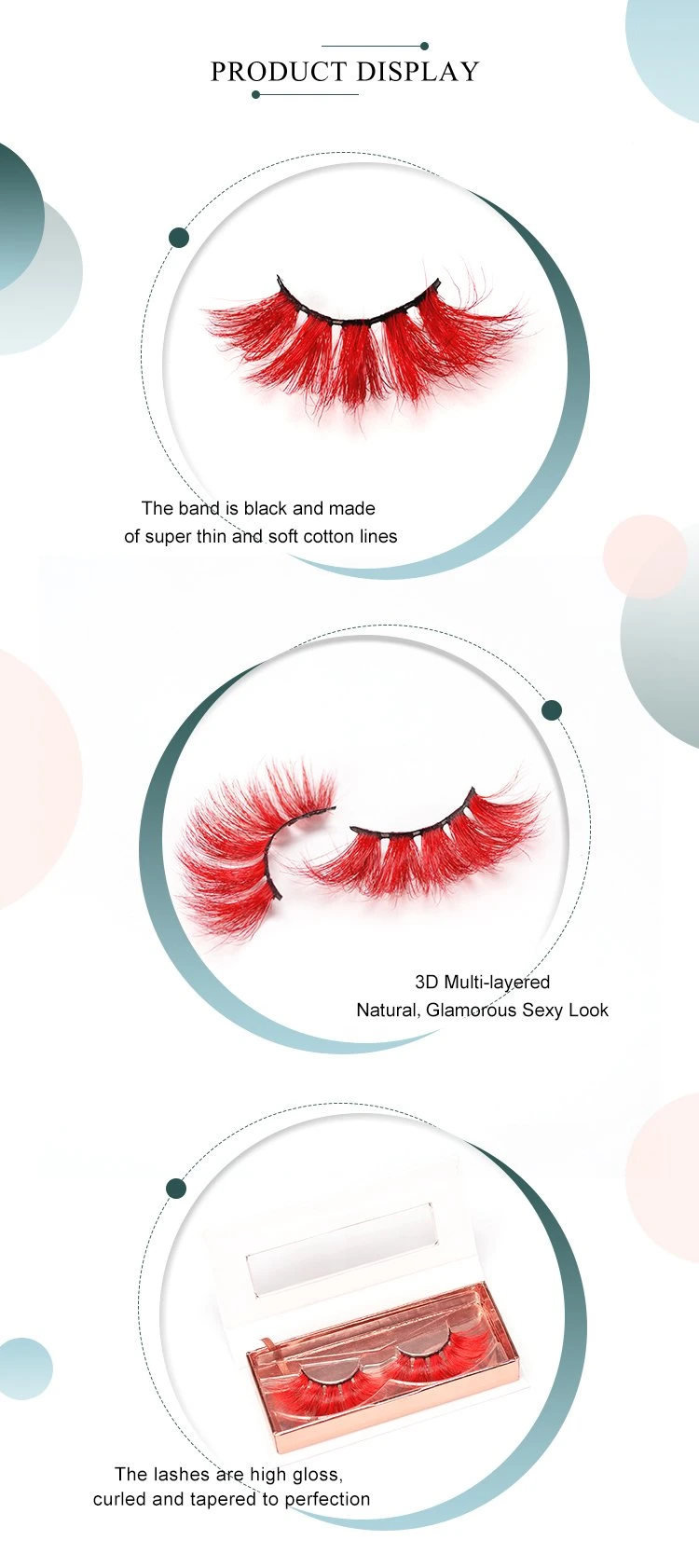 Private Label Colored Mink Eyelash 3D Colorful Mink Eyelash