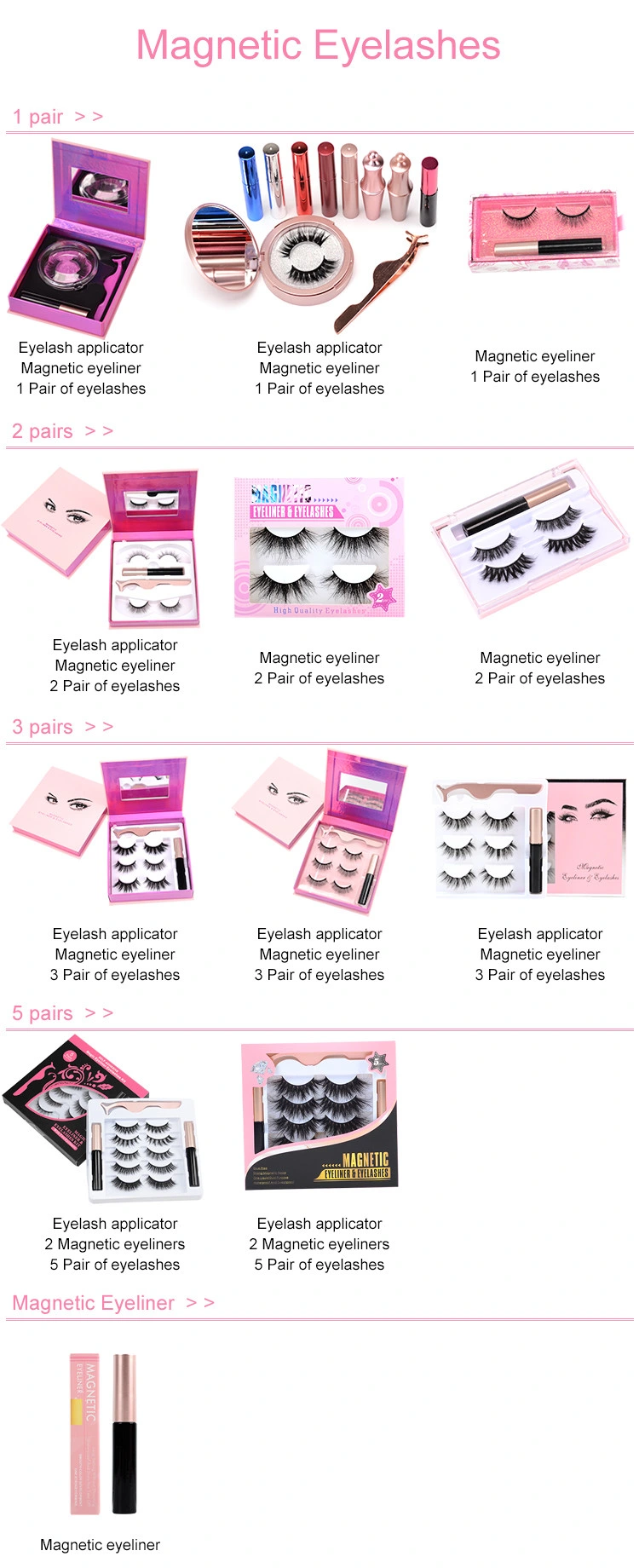 Top Selling Private Label False Eyelashes Magnetic Silk 3D Lashes Newest Natural Magnetic Eyelashes