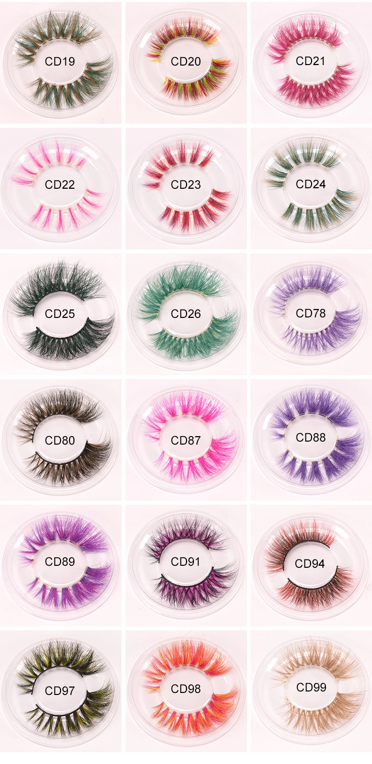 Private Label Colored Mink Eyelash 3D Colorful Mink Eyelash