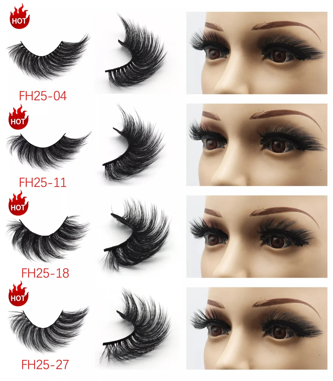 Synthetic Strip Eyelash Top Selling Faux Mink Lash Real Eyelash Factory BSCI CE SGS