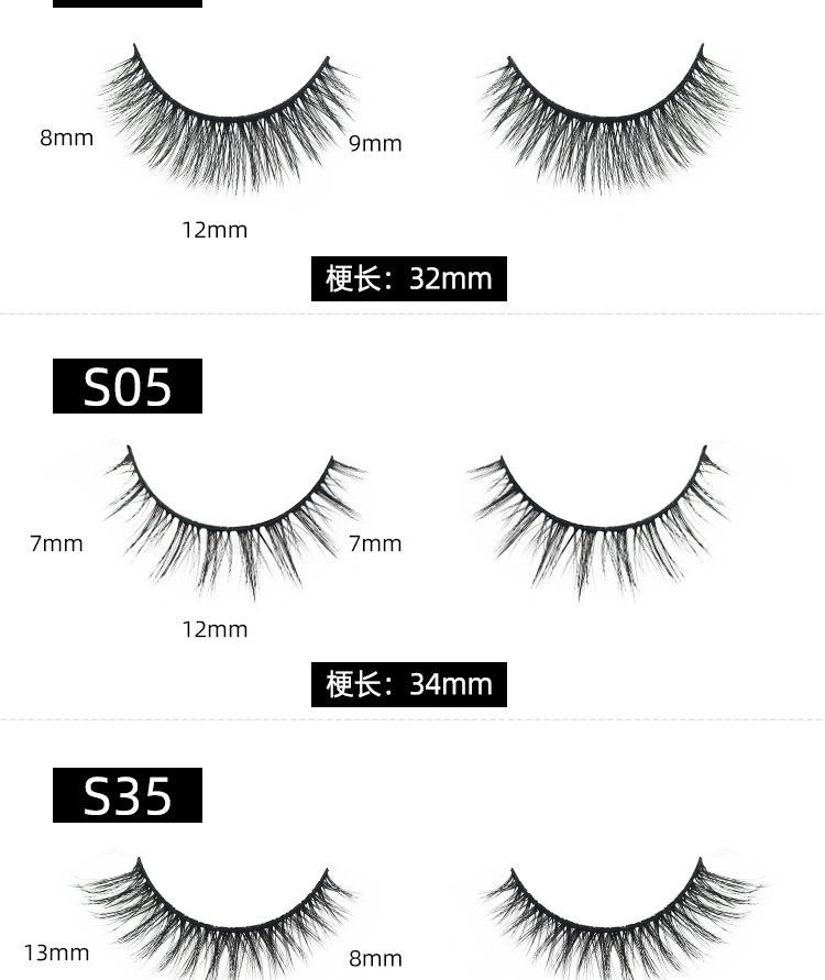 Factory Wholesale Handmade 5D Nature Set Thick Eyelashes 5 Pairs Synthetic Fiber False Eyelashes