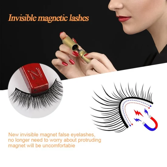 Own Brand 8d 6 Magnet Lashes Magnetic Eyelash Set Private Label 3D Magnetic False Eyelashes with Eyeliner