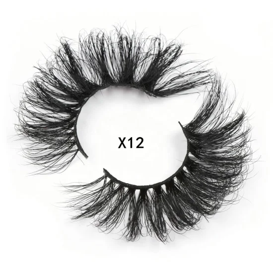 Custom Label Real Hair Luxury 25mm Curler Lashes 3D Mink False Eyelashes