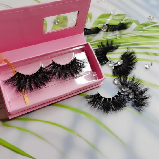 2021 Hot Sale Eyelash Professional Lash Vendor 25mm Long Mink Lashes Custom Packaging Box Private Label