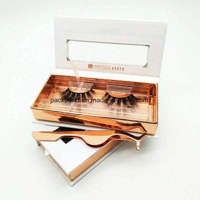 White Private Label Custom Eyelash Packaging Box Square Mink Lash Box Package