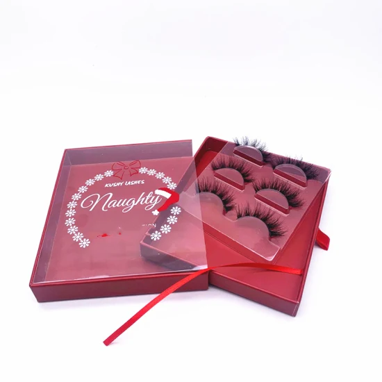 Christmas Box False Eyelashes Box 3 Pairs Pack 5 Pairs Eyelash Package