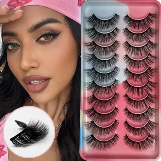 Natural Eyelash 5D False Eyelash Extension Faux Mink Eyelashes 100% Environmental Wholesale